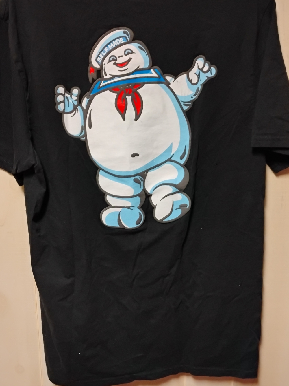ALLOY Black Tee with White & Light Blue Sailor Character and Red Neck Scarf